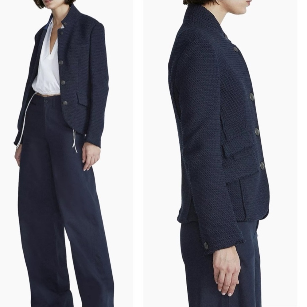 NWT Rag & Bone Slade Tweed Blazer. Navy size 10